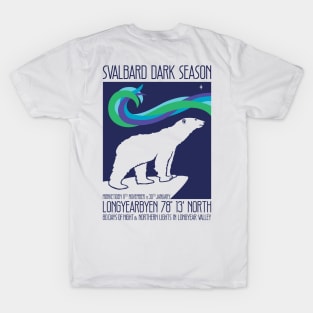 Svalbard Dark Season Norway Travel Poster T-Shirt